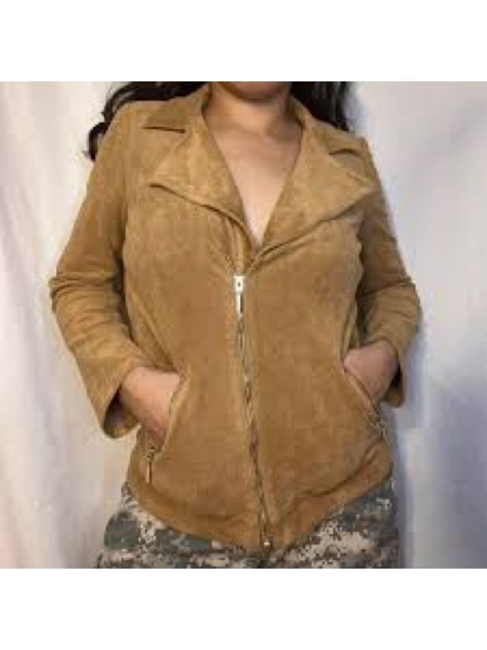 Vintage Tan Faux Suede Jacket vintage cottagecore